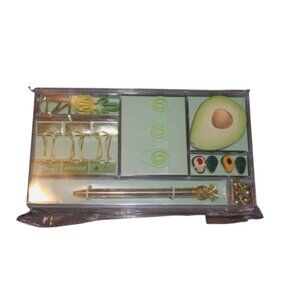 Avocado Desk Set With Desk Trinket Organizer Pen Sticky Notes Clips
